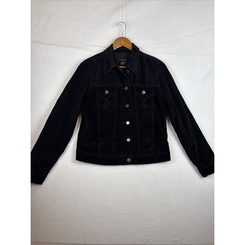 Calvin Klein Jeans Black Corduroy Jacket Womens Medium Western Button Front